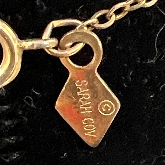 vintage Sarah Coventry Dichroic Glass Necklace Signed Green Crystal Beads - Picture 2 of 3